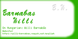 barnabas willi business card